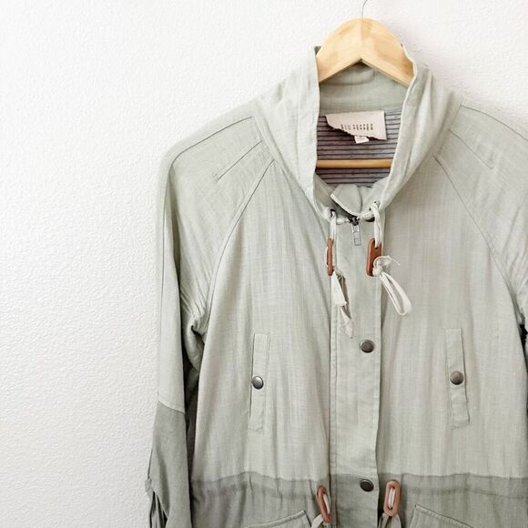 BLU PEPPER x ANTHROPOLOGIE | Cotton Linen Utility Tone Colorblock Jacket | Small - Picture 3 of 8
